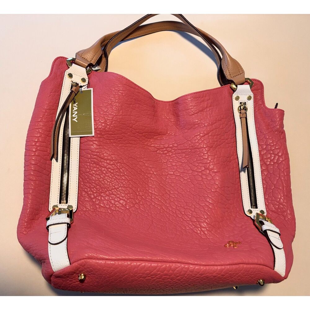 NWT orYANY Tegan Large Slouchy Hobo Shoulder Bag Pink Pebbled Lamb Leather